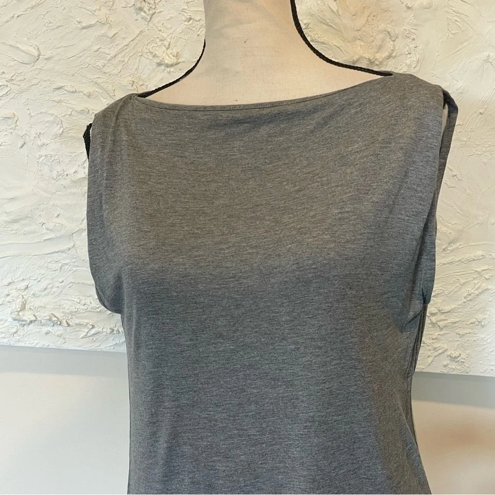 ALLSAINTS Womens Lucie Tee Top Stretch Gray Sleeveless Relaxed Fit Sz 0